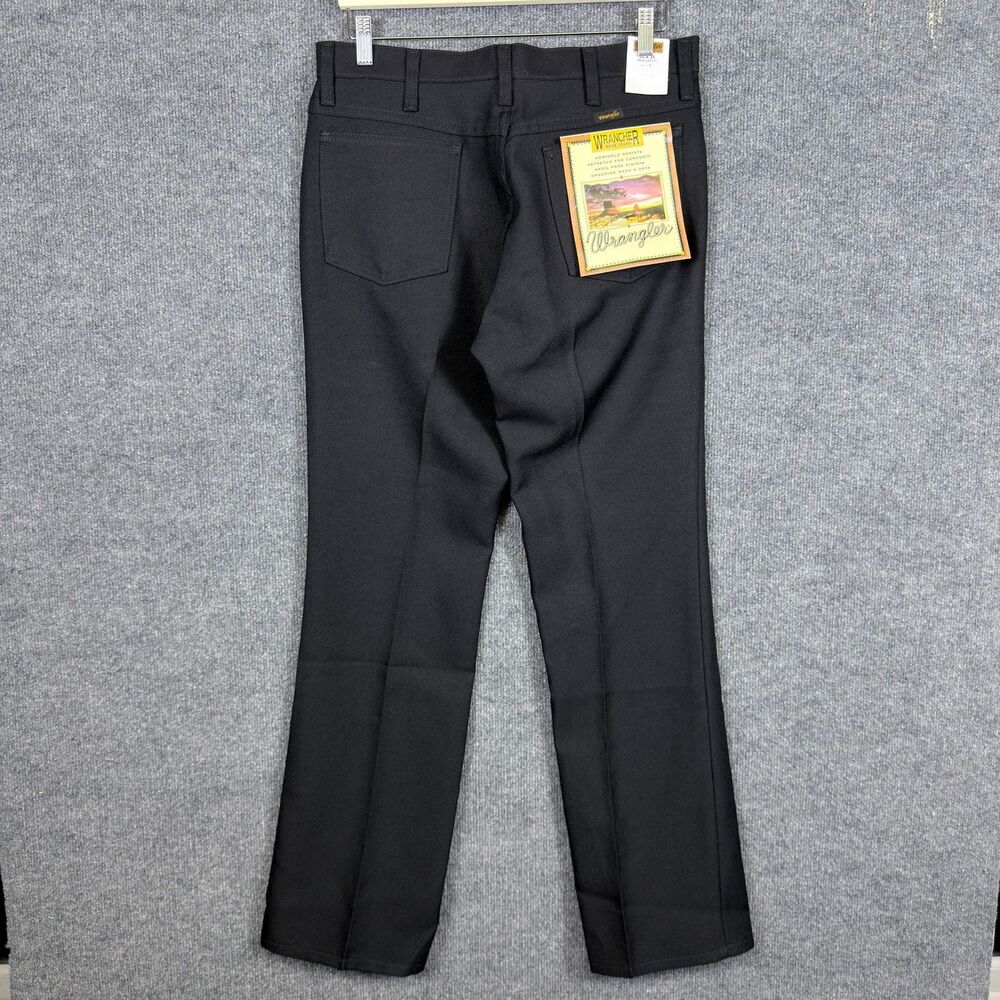 Wrangler Men's Wrancher Dress Pants 33x31 Black Regular Fit Stretch NWT Pleated